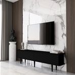 ENWOOD Pollux Country Mdf Siyah 2 Kapaklı Ahşap Ayaklı 140 Cm Tv Ünitesi