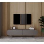 Enwood Regulus Mdf 2 Kapaklı Ahşap Ayaklı 140 cm Country Tv Ünitesi - Gri