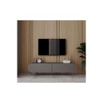 enwood REGULUS MDF 2 KAPAKLI AHŞAP AYAKLI 160 Cm COUNTRY TV ÜNİTESİ Gri 160 x 48