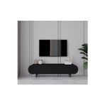 Enwood Regulus Siyah Mdf 2 Kapaklı Ahşap Ayaklı 160 Cm Modern Tv Ünitesi