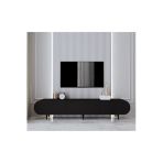 Enwood Regulus Siyah Mdf 3 Kapaklı Ahşap Ayaklı 180 Cm Modern Tv Ünitesi