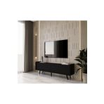 Enwood Rigel Country Siyah Mdf 2 Kapaklı (Düşme Kapak) Ahşap Ayaklı 140 Cm Tv Ünitesi
