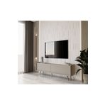 Enwood Rigel Kum Taşı Rengi Mdf 2 Kapaklı (Düşme Kapak) Ahşap Ayaklı 160 Cm Country Tv Ünitesi