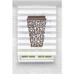 (ENXBOY)COFFE DİJİTAL BASKILI ZEBRA PERDE-COCUK ODASI-STOR PERDE