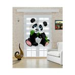 (ENXBOY)PANDA DİJİTAL BASKILI ZEBRA PERDE-COCUK ODASI-STOR PERDE