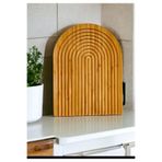 Enyaza Home Bambu Gökkuşağı Ekmek Kesme Tahtası Sunum Tahtası 33X24CM.