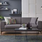 Enza Home 11804 Pavia Örme Kumaş Gri 2'li Koltuk