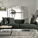 Enza Home 12401 Maison Keten Dokulu Siyah 4'lü Koltuk