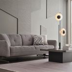 Enza Home 12421 Marion Keten Dokulu Orta Gri Üçlü Yataklı Koltuk