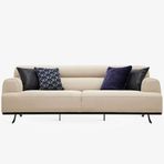 Enza Home 12503 Valdera Süet Dokulu Krem 2.5'lu Koltuk
