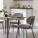 Enza Home 15116 Flabel Keten Dokulu Kumaş Koyu Gri Sandalye