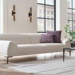 Enza Home 15602 Swan Buklet Kumaş Beyaz 2.5'lu Koltuk