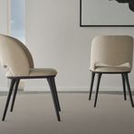 Enza Home 19501 Parma Keten Dokulu Kumaş Bej Sandalye