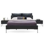 Enza Home 22802 Gri Suni Deri Kumaş 200x200 cm Legato Başlıklı Karyola