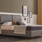 Enza Home 23502 Mavi Keten Dokulu Kumaş 140x190 cm Loreto Başlıklı Baza