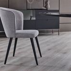 Enza Home 52002 Legato Kadife Dokulu Kumaş Açık Gri Sandalye