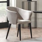 Enza Home 52302 Riga Kolçaklı Süet Dokulu Kumaş Kum Sandalye