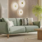 Enza Home 70501 Yeşil Perge 3'lü Yataklı Koltuk