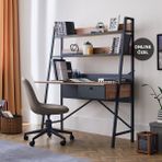 Enza Home Alva Çalışma Masası Ahşap ve Metal Malzeme ile Endüstriyel Tasarım 1 Çekmeceli - 125 x 57 x 105,5 cm - Atlantik Çam