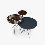 Enza Home Art Bordo Mavi Desen 55x46-46x53-30x59 cm GxY Orta Sehpa