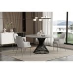 Enza Home Assos Mermer Görünümlü Masa, 90-150x150 cm