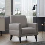 Enza Home Astera 13108 Açık Gri Keten Dokulu Berjer