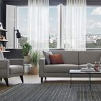 Enza Home Astera Koltuk Takımı, Keten Dokulu, 13108 Açık Gri