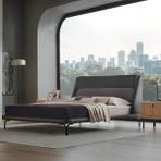 Enza Home Austin Başlıklı Karyola Set 180X200 cm - Koyu Gri - 180 x 200 cm
