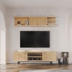 Enza Home Austin Mini Tv Ünitesi, 250X45 cm - Açık Meşe - Koyu Meşe