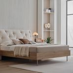 Enza Home Cante 57001 Krem 160x200 cm Başlıklı Karyola
