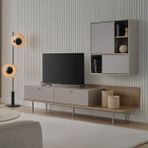 Enza Home Cante Tv Ünitesi Seti - 1 - Krem - Ceviz