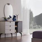 Enza Home Cordell 120x85 cm Beyaz Gri ve Ceviz Şifonyer