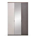 Enza Home Cordell 136x222 cm Gri Beyaz ve Ceviz 3 Kapaklı Dolap
