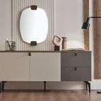 Enza Home Cordell 180x83 cm Beyaz Gri Ceviz Konsol
