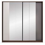 Enza Home Cordell 220x222 cm Beyaz Gri Ceviz Sürgülü Dolap