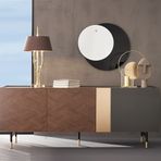 Enza Home Dorian 207x80 cm Ceviz Ahşap Desenli Mat Gold Gri Konsol