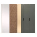 Enza Home Dorian 253x222 cm Mat Gri Gold ve Ahşap Sürgülü Dolap