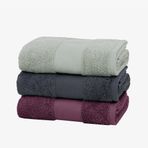 Enza Home Essentials 50x90 CM Antrasit Fuşya Nil Yeşili 3'lü El Havlusu Seti