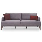 Enza Home Fiore 10405 Koyu Gri Kadife Dokulu Yataklı Üçlü Koltuk
