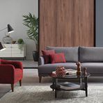 Enza Home Fiore 3'lü Yataklı Koltuk + Berjer Takımı