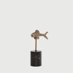 Enza Home Fish Mermer Eskitme Kaplama Metal 230 mm Dekoratif Obje