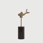 Enza Home Fish Mermer Eskitme Kaplama Metal 300 mm Dekoratif Obje
