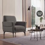 Enza Home Forte Plus Berjer, Keten Dokulu - Gri
