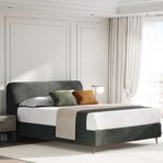 Enza Home Hera 15009 Yeşil 160x200 cm Kadife Dokulu Başlıklı Baza