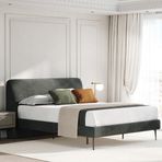 Enza Home Hera 15009 Yeşil 160x200 cm Kadife Dokulu Başlıklı Karyola