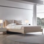 Enza Home Legato Çift Kişilik Başlıklı Karyola 2'li Set,suni Deri - Krem - 160 x 200 cm