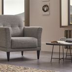 Enza Home Loreto Plus Berjer, Keten Dokulu, 14208 Koyu Gri