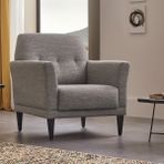 Enza Home Loreto Plus Berjer, Keten Dokulu - Koyu Gri