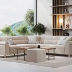 Enza Home Paloma 55904 Krem Sol Yataklı Köşe Takımı