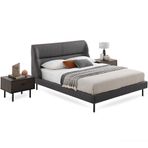 Enza Home Parma 14210 Antrasit 200x200 cm Başlıklı Karyola